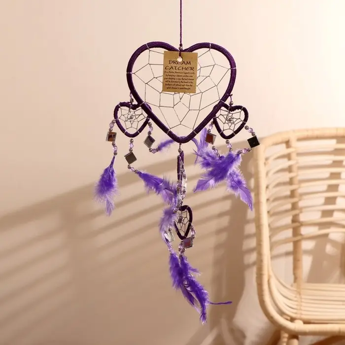 Ловец снов Ловец снов "Пять фиолетовых сердец" 0,7х16х45 см