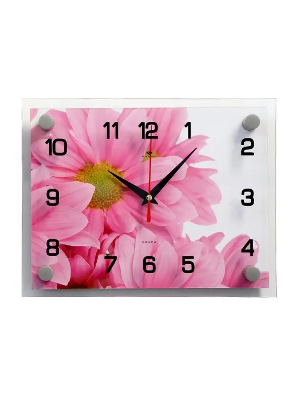 Часы настенные: Цветы, бесшумные, 20&times;26 см