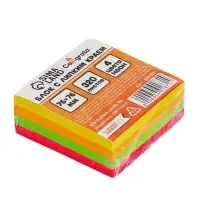 Блок с липким краем, 76&times;76 мм, 320 листов, флуоресцентный, 4 цвета