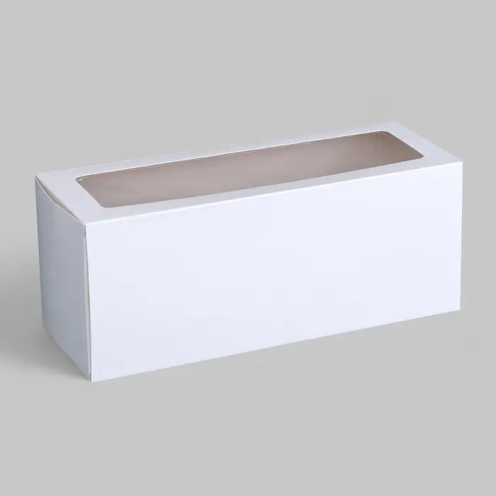 Коробка под рулет с окном, белая 27.5&times;11&times;10 см