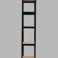 Стеллаж металлический для склада напольный, 5 полок, 180&times;90&times;40 см, чёрный