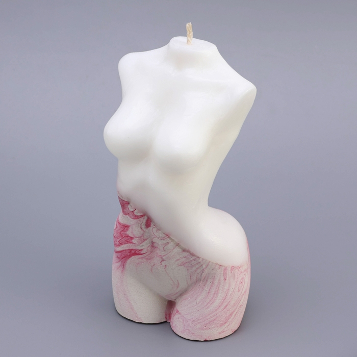 Свеча фигурная на бетоне  Свеча фигурная на бетоне "Женский силуэт", 15х7 см, розовая