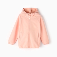 Ветровка демисезонная для девочек MINAKU из Softshell на флисе, непромокаемая, персиковый, рост 98 см