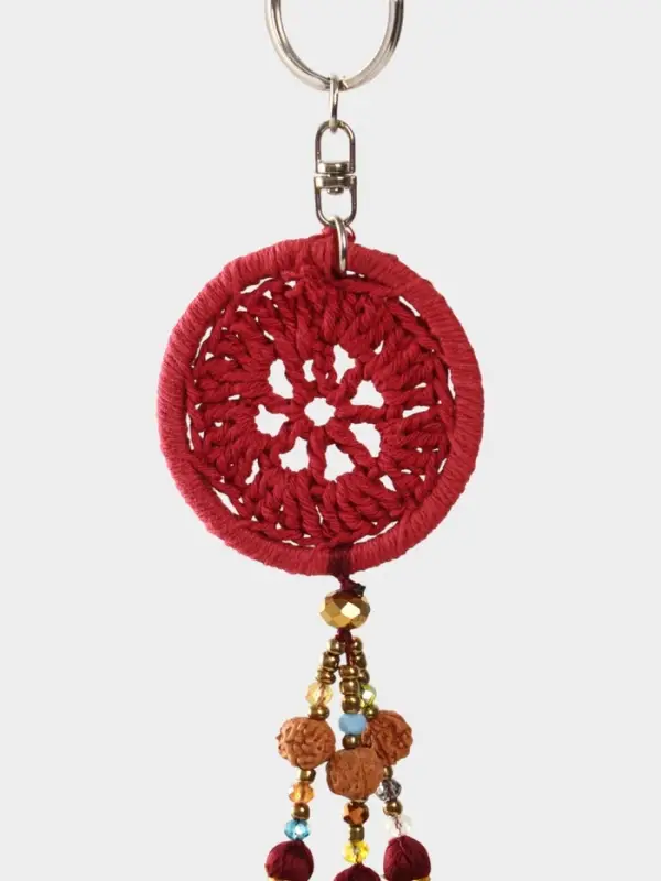 Брелок Брелок "Ловец снов" 19 см, цв. бордовый