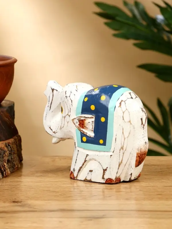 Сувенир «Слонёнок», 12×5.5×9 см, дерево, белый