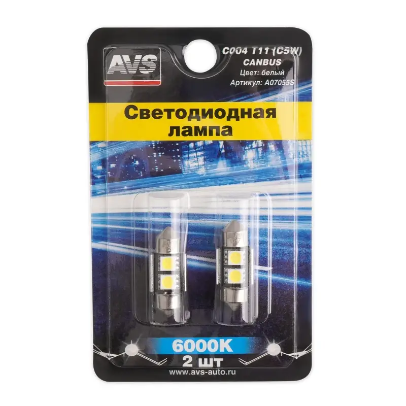 C004 T11/белый/ (SV8,5) CANBUS 4SMD5050 31 мм 12V.