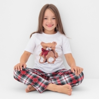 Пижама детская (футболка и брюки) KAFTAN Сhristmas time размер 30 (98-104 см)