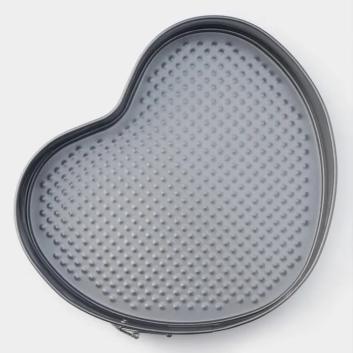 Форма для выпечки Доляна &laquo;Элин. Сердце&raquo;, 28.5&times;25.5&times;6.6 см, разъёмная, антипригарное покрытие, серая