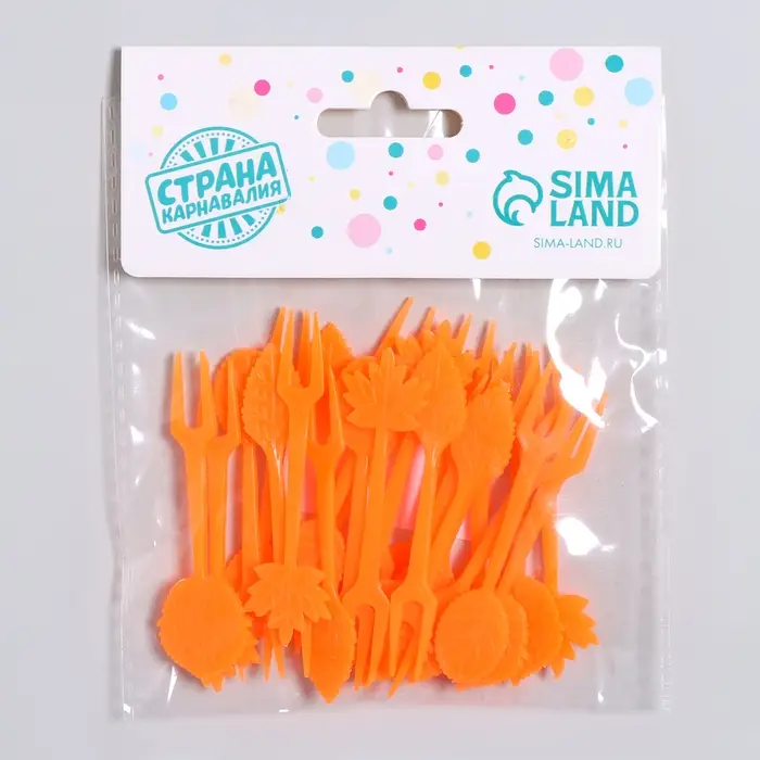 Шпажки для канапе «Осенние листья», набор 24 шт., оранжевые Шпажки для канапе «Осенние листья», набор 24 шт., оранжевые