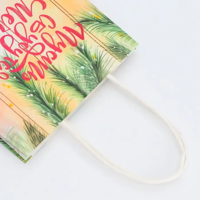 Пакет бумажный подарочный новогодний крафт «Сбудутся мечты» 16×12×6 см