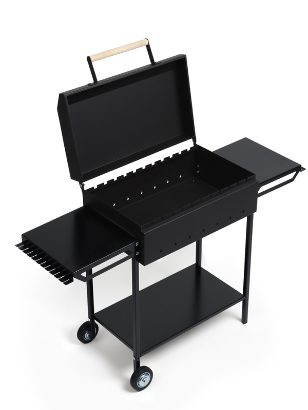 Мангал GrilMe, 35 х 115 х 83 см, сталь 2 мм, 2 полки, колёса