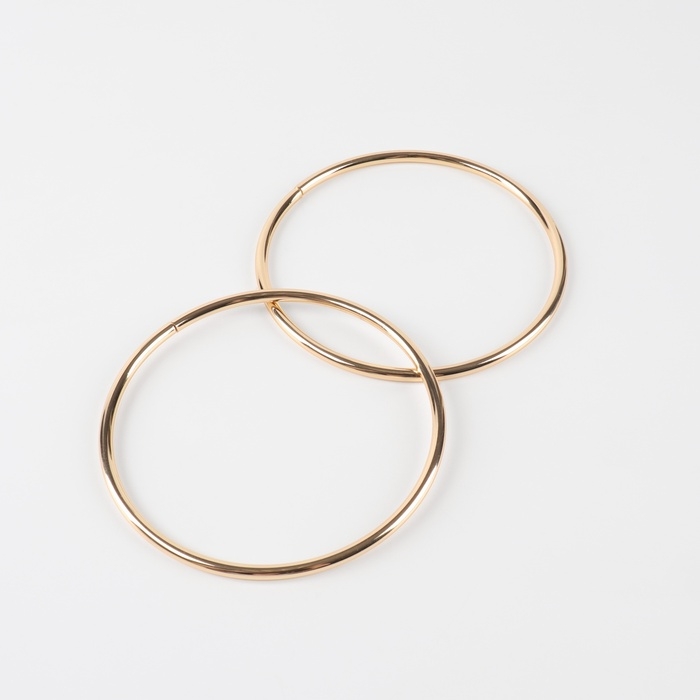 Ручки для сумки «Круг», металлические, d = 10 см, 2 шт, цвет золотой Ручки для сумки «Круг», металлические, d = 10 см, 2 шт, цвет золотой