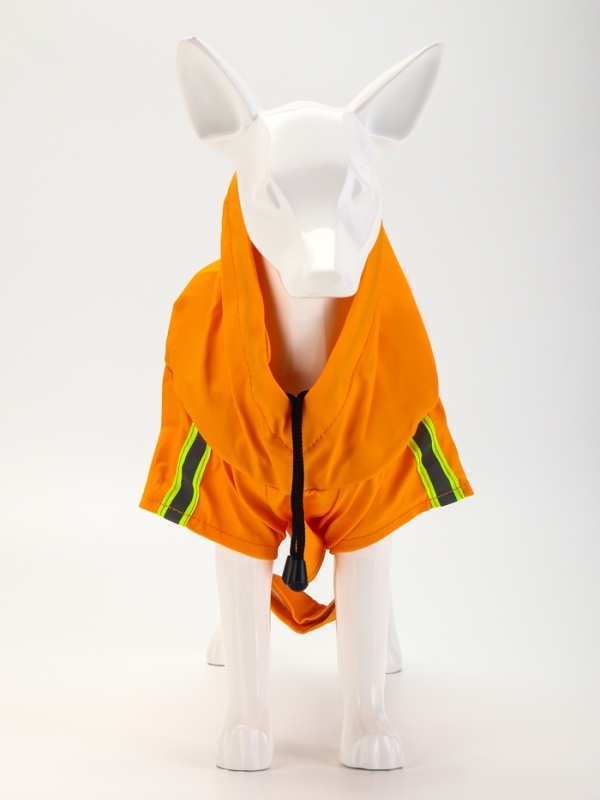 Куртка для собак с подкладом, размер M  (ДС 30, ОГ 41 см, вес 4-6 кг), оранжевая