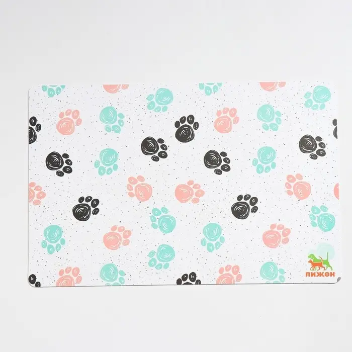 Коврик под миску  Коврик под миску "Пижон" с нескользящим основанием 43 х 28 см "Лапки"