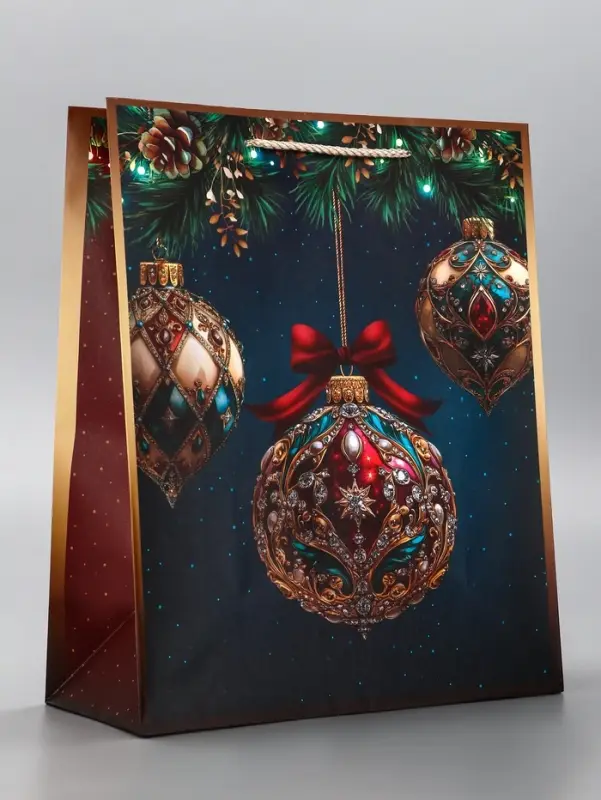 Пакет подарочный новогодний ламинированный, «Ёлка» , 26×12×32 см