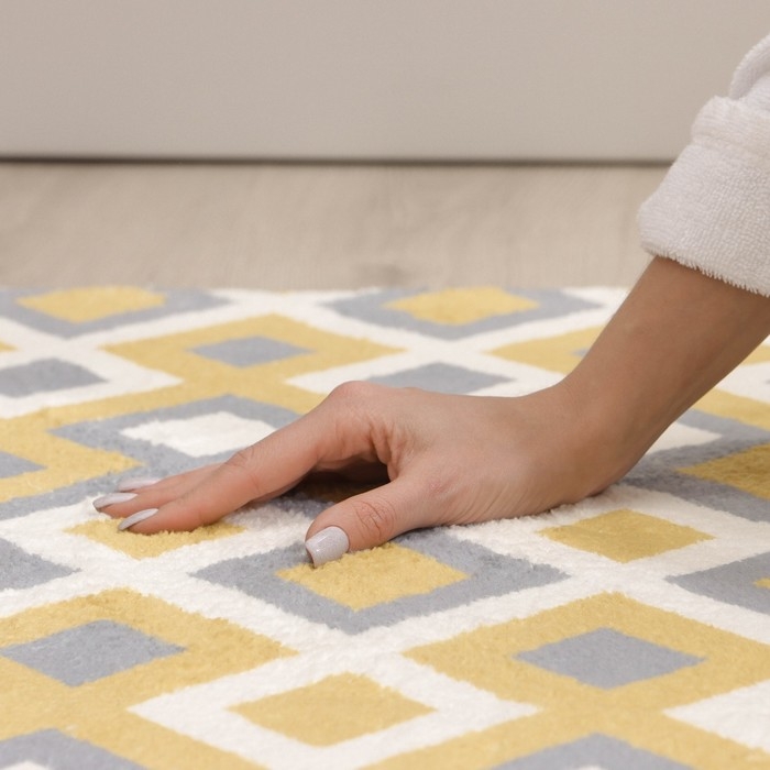 Коврик для ванной SAVANNA «Роиз», 60×90 см, цвет горчично-серый Коврик для ванной SAVANNA «Роиз», 60×90 см, цвет горчично-серый