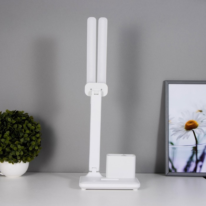 Настольная лампа сенсорная Настольная лампа сенсорная "Раздвижная" LED 15Вт АКБ USB белый 45х30х17 см RISALUX