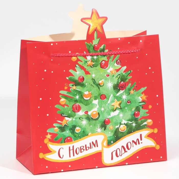 Пакет подарочный новогодний &laquo;Ёлочка&raquo;, 25 х 26 х 10 см, Новый год