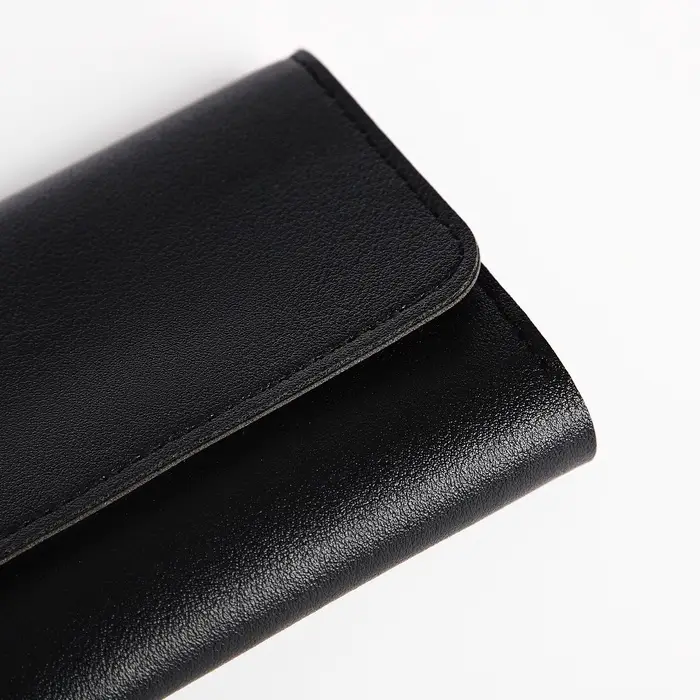 Кошелёк женский на кнопке, цвет чёрный