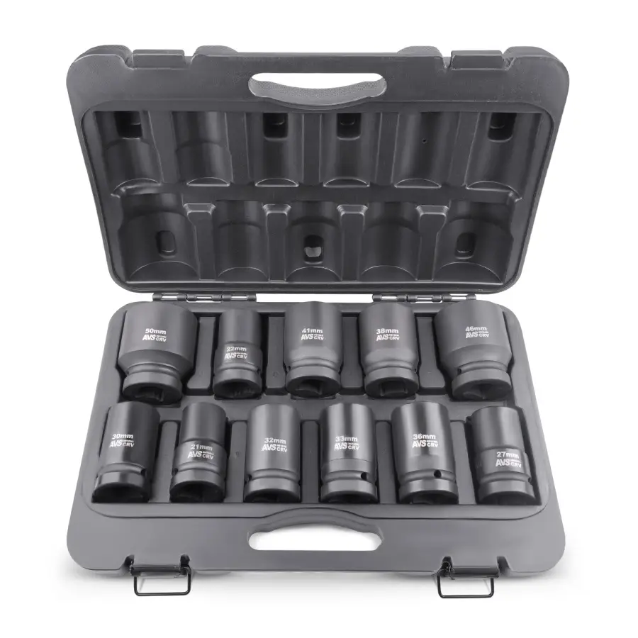 Набор головок для механического гайковерта 1"DR (21-50мм) (11 предметов) AVS NGL01-11I