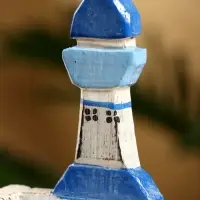 Календарь настольный «Маяк», 7×4×11 см, дерево, бело-синий