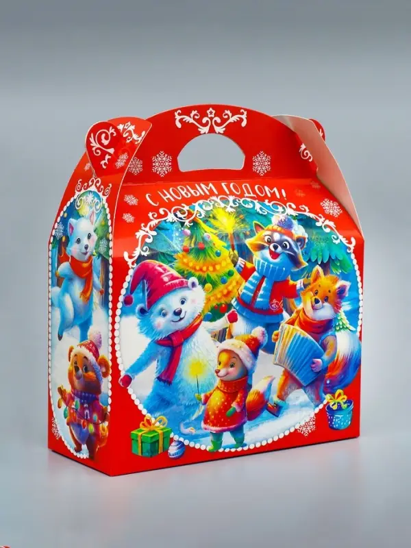 Подарочная новогодняя коробка «Лесные колядки», Баул 22×9×22 см Подарочная новогодняя коробка «Лесные колядки», Баул 22×9×22 см