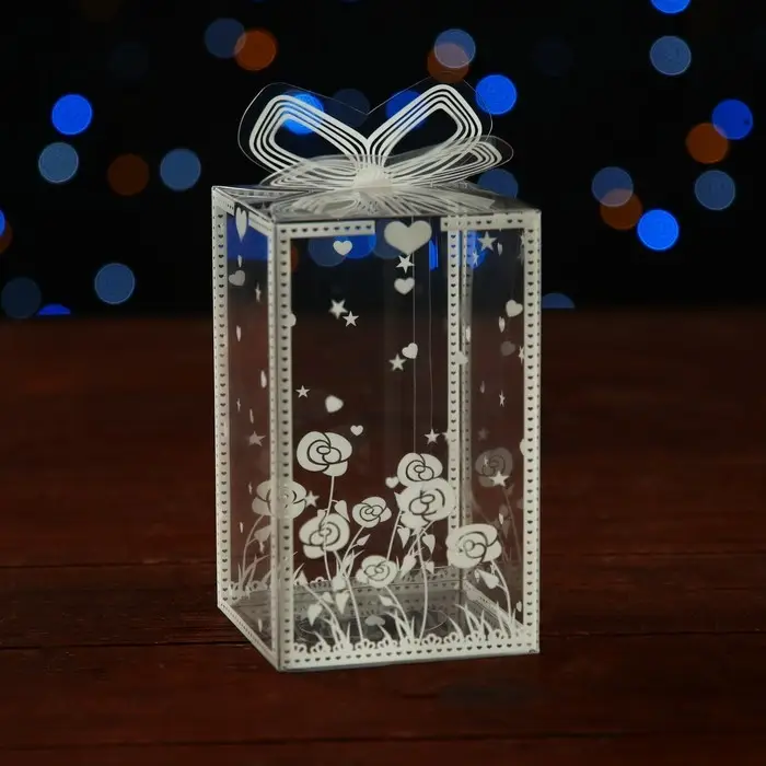 Складная прозрачная коробка из PVC, для упаковки подарков, «Весеннее настроение», 6×6×10 см Складная прозрачная коробка из PVC, для упаковки подарков, «Весеннее настроение», 6×6×10 см
