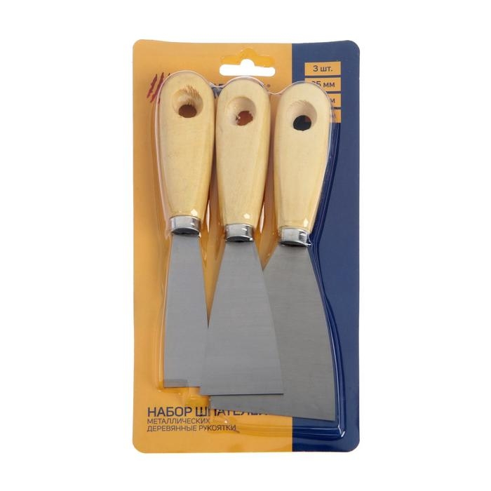 Набор шпателей ТУНДРА, деревянная рукоятка, 25-50-80 мм, 3 шт. Набор шпателей ТУНДРА, деревянная рукоятка, 25-50-80 мм, 3 шт.