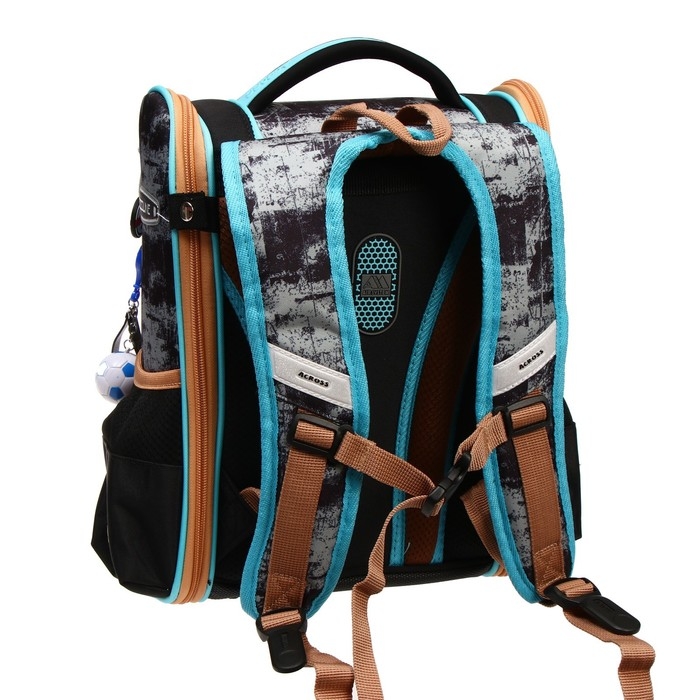 Ранец школьный Стандарт, раскаладной, 35 х 22 х 12 см, Across 191, наполнение: мешок, брелок Ранец школьный Стандарт, раскаладной, 35 х 22 х 12 см, Across 191, наполнение: мешок, брелок