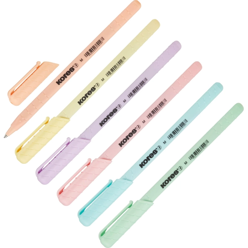 Набор шариковых ручек неавт. Kores 6 цв,масл,синие 6шт/уп 37066