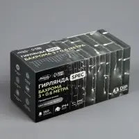 Гирлянда &laquo;Бахрома&raquo; 3&times;0.6 м, IP44, УМС, прозрачная нить, 160 LED, свечение белое, 220 В