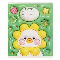 Тетрадь 12 листов в узкую линию на скрепке Inflated, обложка мелованный картон, ВД-лак, МИКС