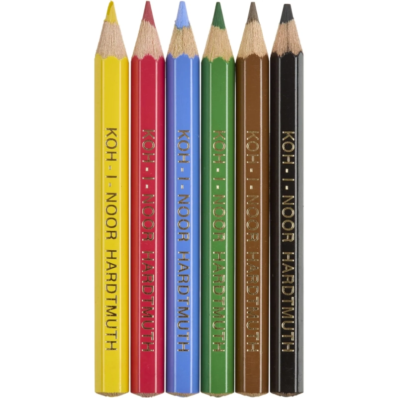 Карандаши цветные KOH-I-NOOR короткие Крот 6 цв/наб 3621006046KSNN