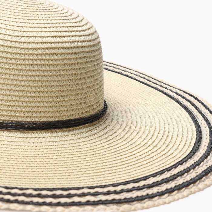 Шляпа женская MINAKU, цв. бежевый, р-р 58 Шляпа женская MINAKU, цв. бежевый, р-р 58