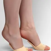 Полустельки с открытыми пальцами, 9.5 см, пара, бежевые