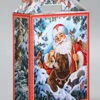 Подарочная новогодняя коробка «Зимняя сказка», для сладких подарков, 16.8×7×25 см