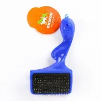 Щётка - пуходёрка большая, основание 84&times;58 мм, с каплями, синяя