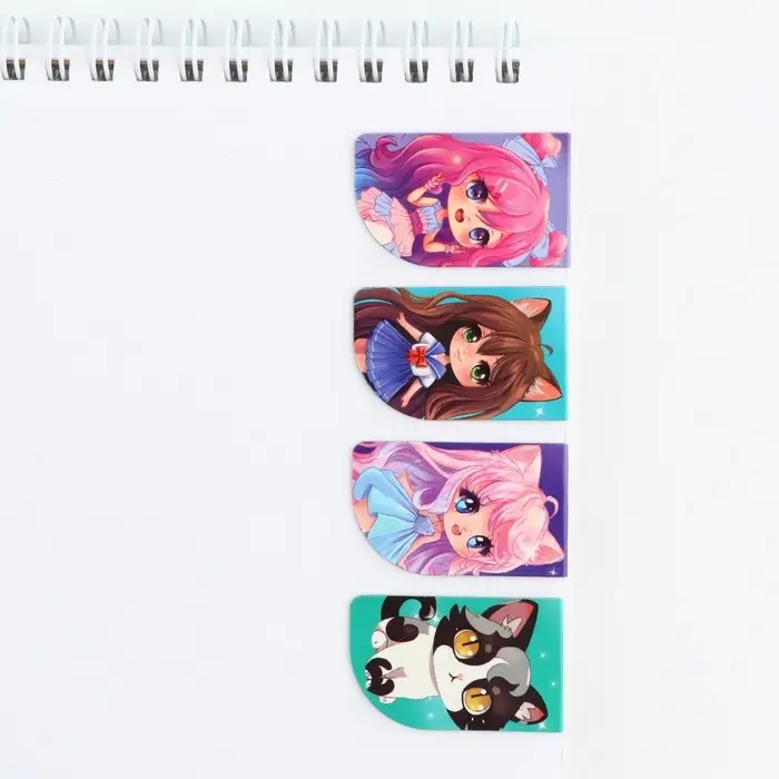 Закладки магнитные для книг, 4 шт «Чиби» Закладки магнитные для книг, 4 шт «Чиби»