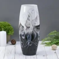 Ваза для цветов &laquo;Чёрно-белая роза&raquo;, d=7.5 см, 11&times;26 см, стекло