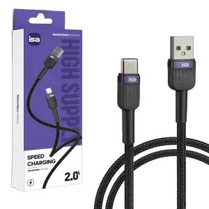 Кабель USB на Type-C 1m 2A BX-7 ISA черно-фиолетовый