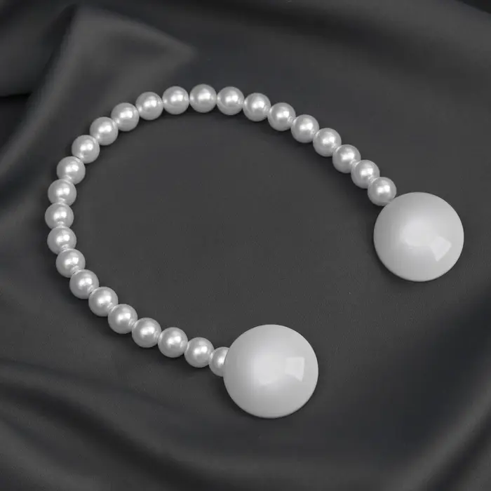 Подхват для штор &laquo;Перламутровый перелив&raquo;, d=3.8 см, 36 см, серый, белый