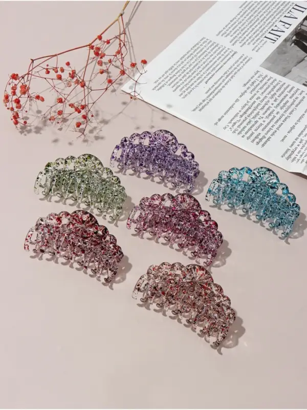 Крабик для волос &laquo;Бетуль&raquo;, узор, 9 см, МИКС