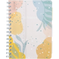 Бизнес-тетрадь 120л,клетка,А5 Flora 1,пласт.обл,серебр.спир,3раздел,линейка