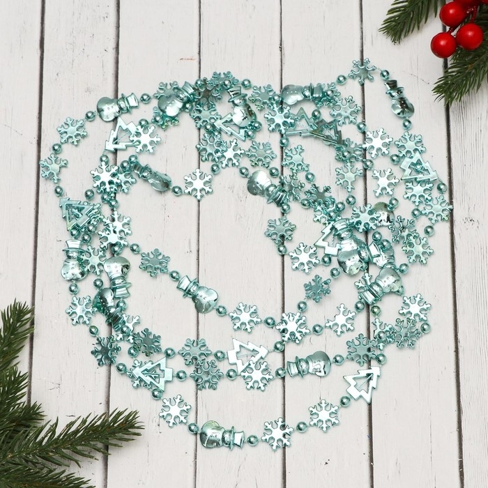 Бусы на ёлку 2,7 м 2,3 см Бусы на ёлку 2,7 м 2,3 см "Снежинки" микс