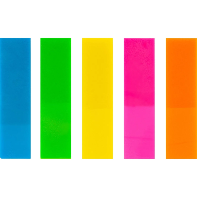Клейкие закладки пласт. Выбор есть неон 45х12мм 5цв по 25л
