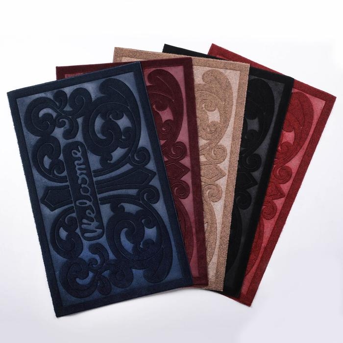 Коврик влаговпитывающий придверный без окантовки «Welcome Вензель», 45×75 см, цвет МИКС Коврик влаговпитывающий придверный без окантовки «Welcome Вензель», 45×75 см, цвет МИКС