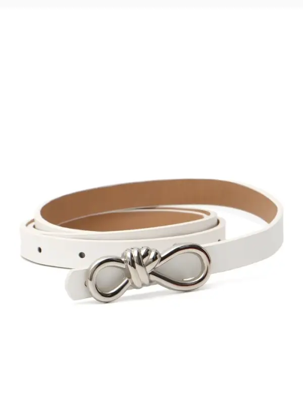 Ремень женский &laquo;Бант&raquo;, серебристая пряжка, 1.5&times;110 см, гвоздик, белый