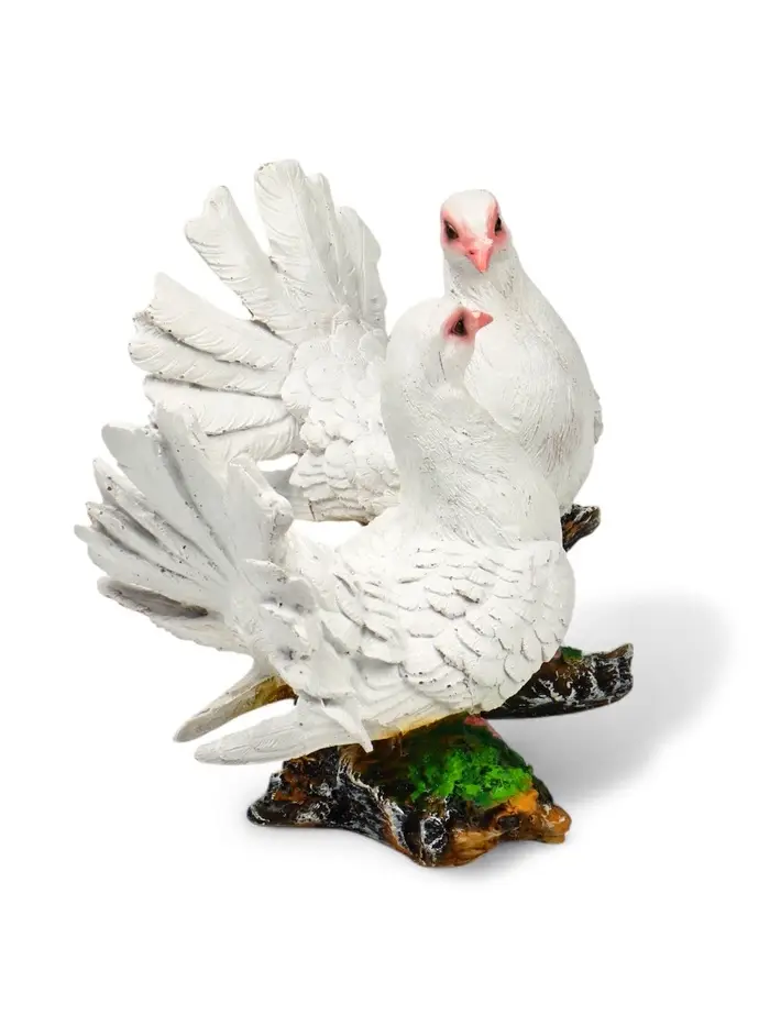 Садовая фигура из полистоуна &laquo;Голуби на коряге&raquo;, 37&times;18&times;37 см