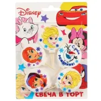 Свеча для торта "С Днем Рождения!", 5 штук, Холодное сердце