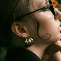 Серьги металл &laquo;Кольца&raquo;, 6 рядов, тренд, цвет золото